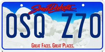 SD license plate 0SQZ70