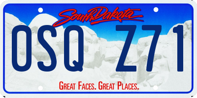 SD license plate 0SQZ71