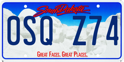 SD license plate 0SQZ74