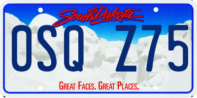 SD license plate 0SQZ75