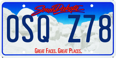 SD license plate 0SQZ78