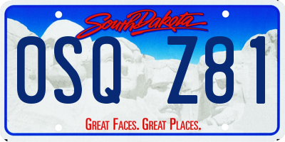 SD license plate 0SQZ81