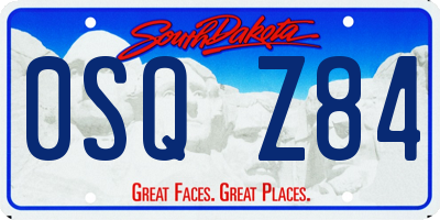 SD license plate 0SQZ84