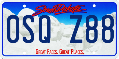 SD license plate 0SQZ88