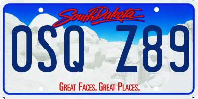 SD license plate 0SQZ89