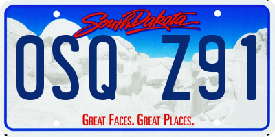 SD license plate 0SQZ91