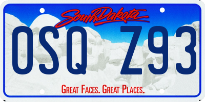 SD license plate 0SQZ93