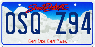 SD license plate 0SQZ94