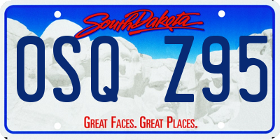 SD license plate 0SQZ95