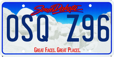 SD license plate 0SQZ96