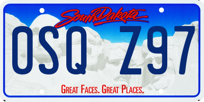 SD license plate 0SQZ97