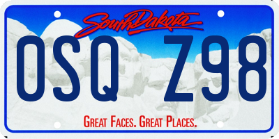 SD license plate 0SQZ98
