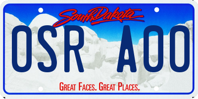 SD license plate 0SRA00