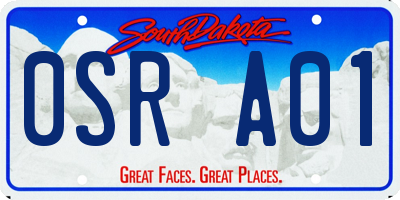 SD license plate 0SRA01