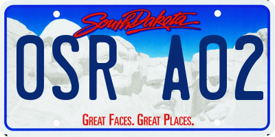 SD license plate 0SRA02