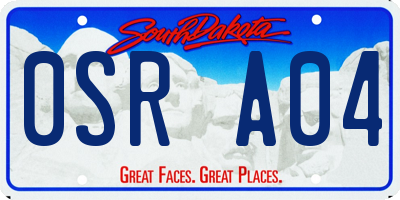 SD license plate 0SRA04