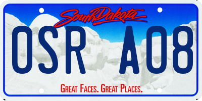 SD license plate 0SRA08