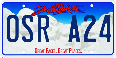 SD license plate 0SRA24
