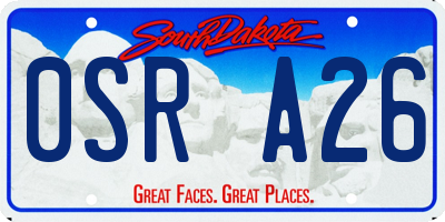 SD license plate 0SRA26