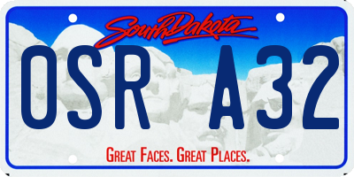 SD license plate 0SRA32