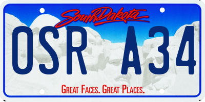 SD license plate 0SRA34