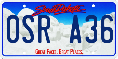 SD license plate 0SRA36