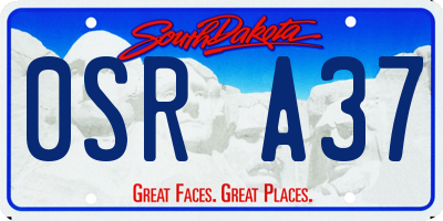 SD license plate 0SRA37