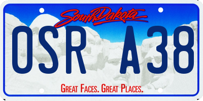 SD license plate 0SRA38