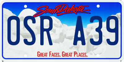 SD license plate 0SRA39