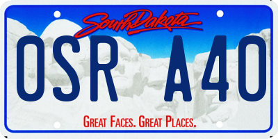 SD license plate 0SRA40