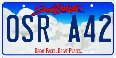 SD license plate 0SRA42