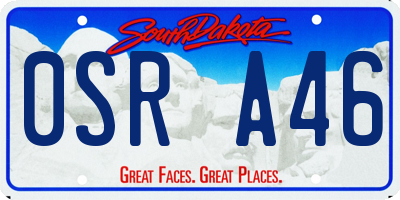 SD license plate 0SRA46
