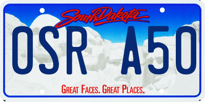 SD license plate 0SRA50