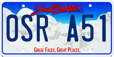 SD license plate 0SRA51