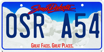 SD license plate 0SRA54
