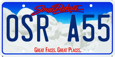 SD license plate 0SRA55