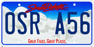 SD license plate 0SRA56
