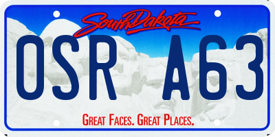 SD license plate 0SRA63