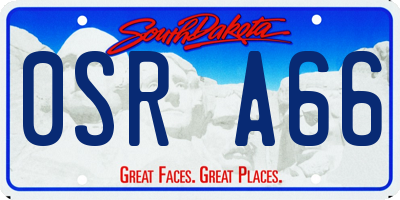 SD license plate 0SRA66