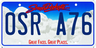 SD license plate 0SRA76