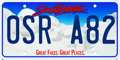 SD license plate 0SRA82