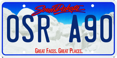 SD license plate 0SRA90