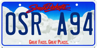 SD license plate 0SRA94
