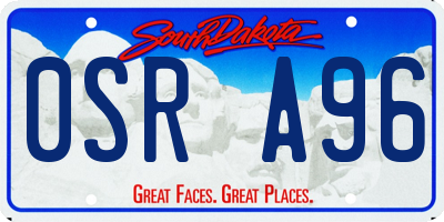 SD license plate 0SRA96