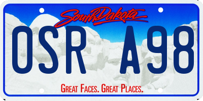 SD license plate 0SRA98