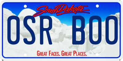 SD license plate 0SRB00