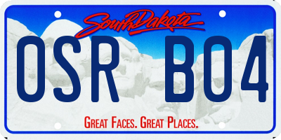 SD license plate 0SRB04