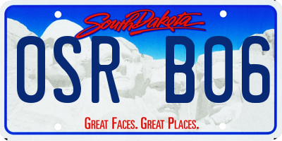 SD license plate 0SRB06