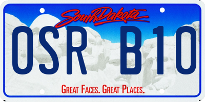 SD license plate 0SRB10