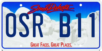 SD license plate 0SRB11